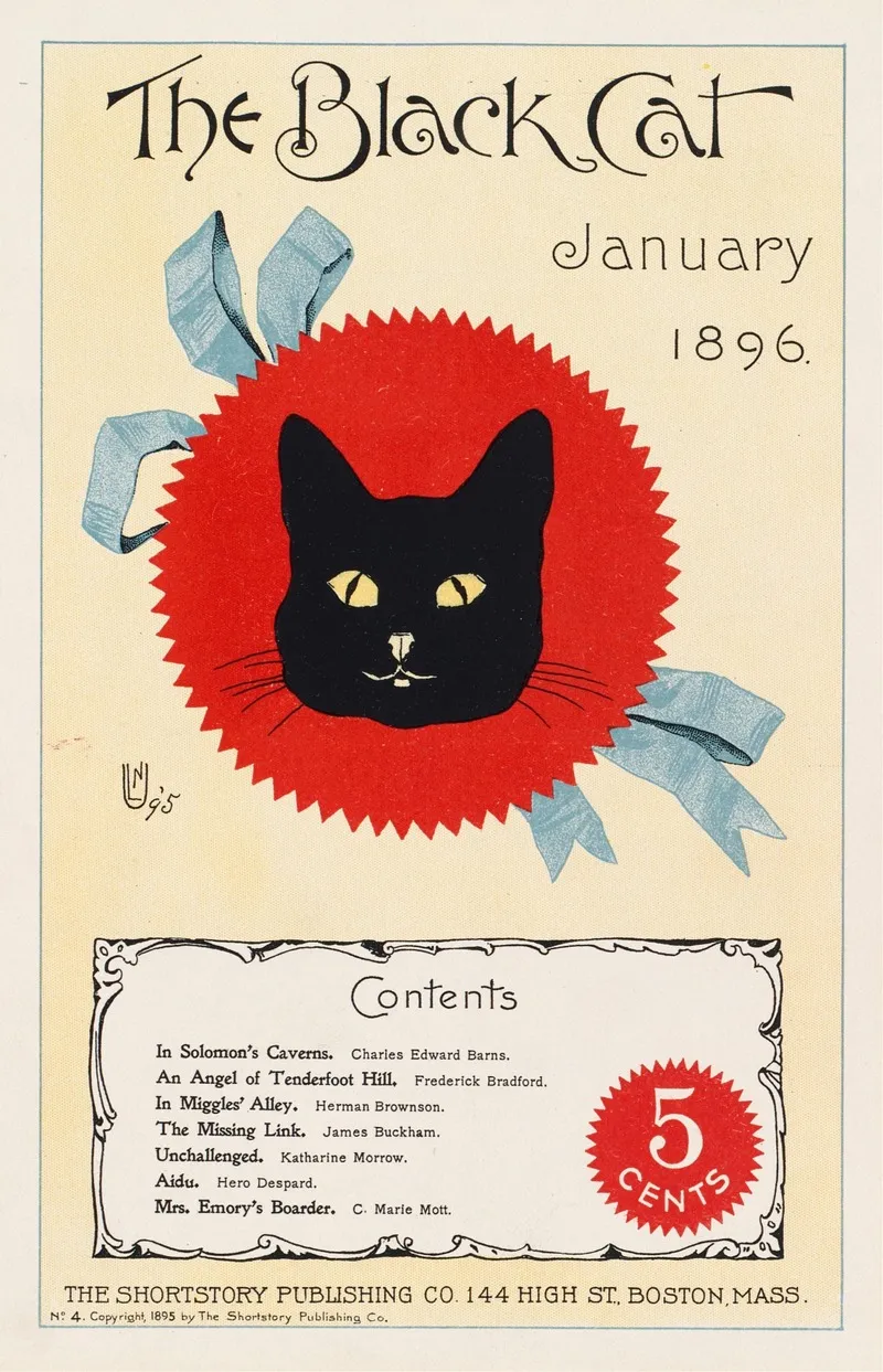 The Black Cat January 1896 Wall Art by Anonymous - High-Resolution Digital Print