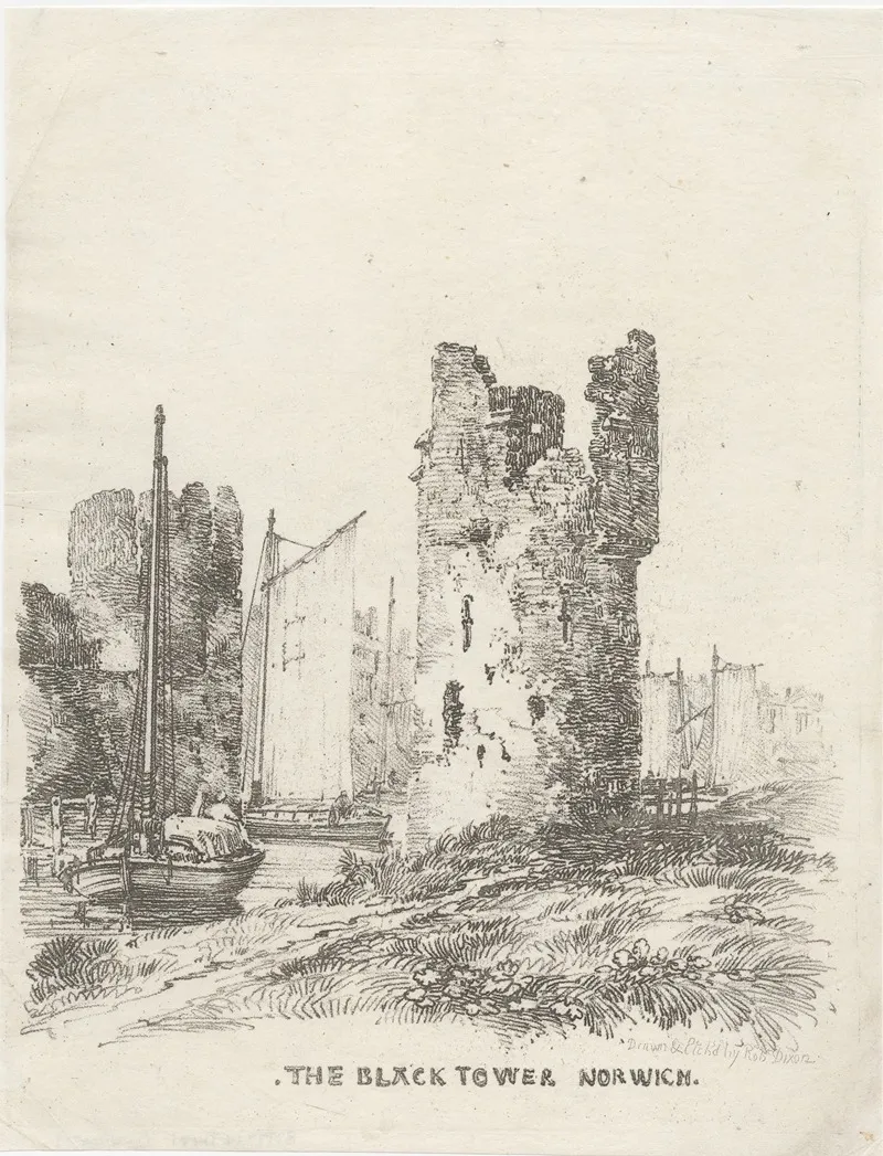 The Black Tower Norwich Wall Art by Robert Dixon - High-Resolution Digital Print