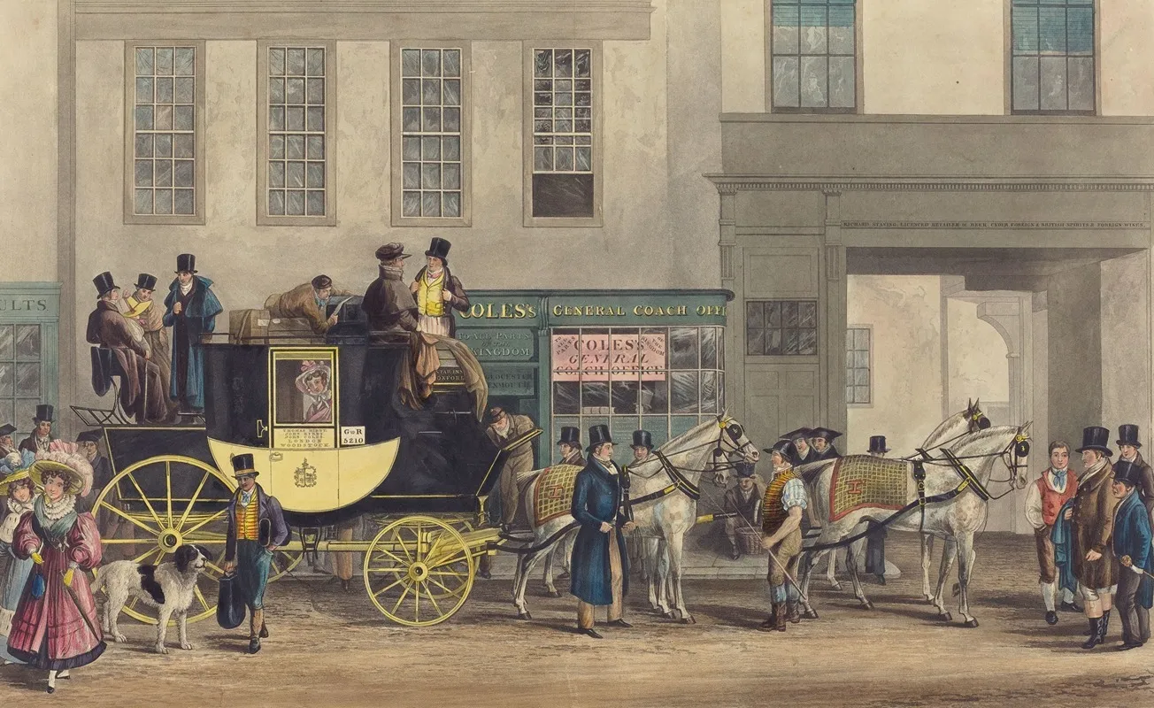 The Blenheim Leaving The Star Hotel Oxford Wall Art by Frederick James Havell - High-Resolution Digital Print