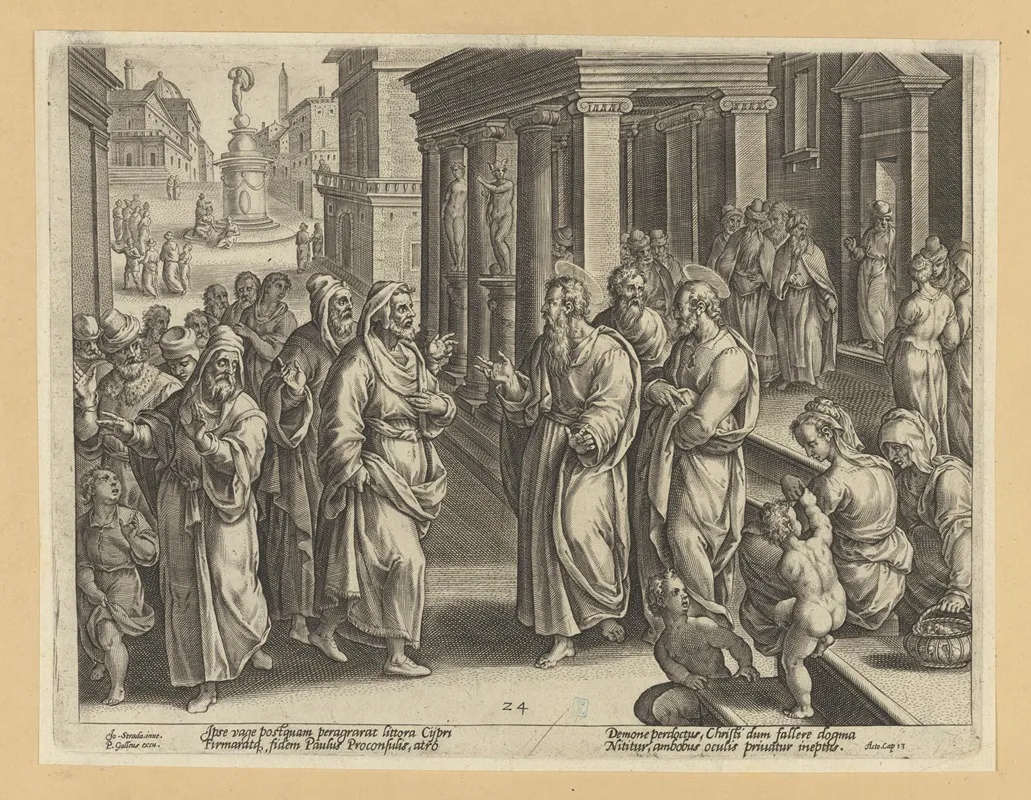 The Blinding Of Elymas 3 Wall Art by Stradanus - High-Resolution Digital Print