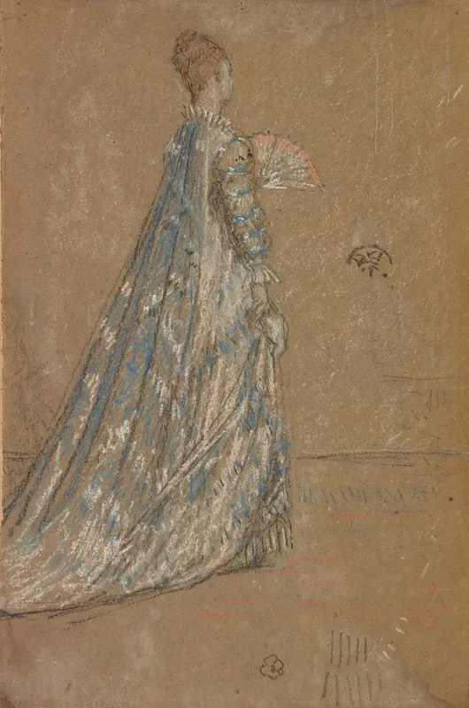 The Blue Dress Wall Art by James Abbott McNeill Whistler - High-Resolution Digital Print