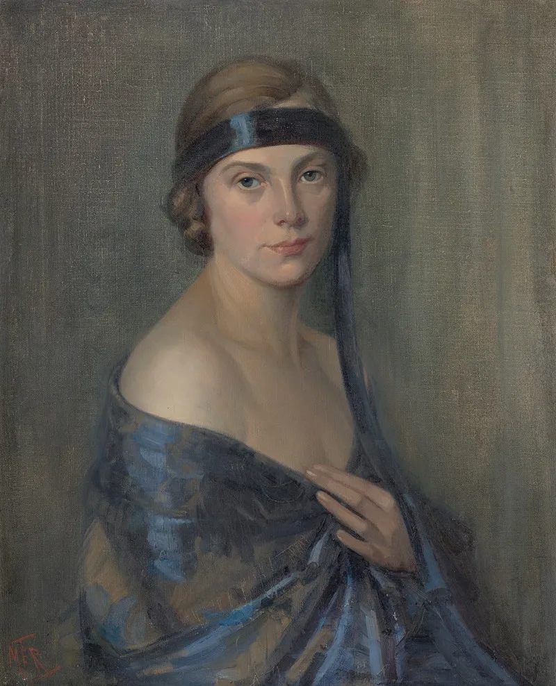 The Blue Ribbon Wall Art by Mary Elizabeth Tripe - High-Resolution Digital Print
