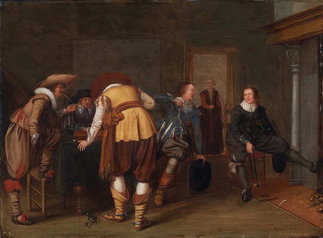 The Board Game Players Wall Art by Pieter Symonsz Potter - High-Resolution Digital Print