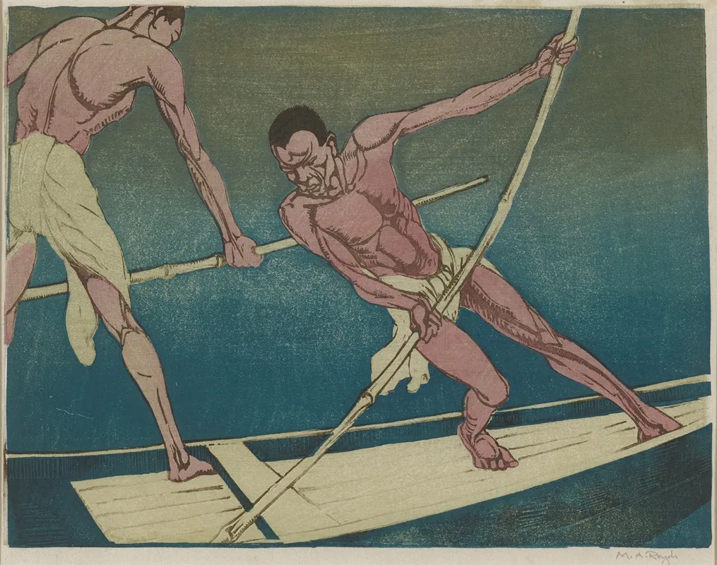 The Boat Men Wall Art by Mabel Royd - High-Resolution Digital Print