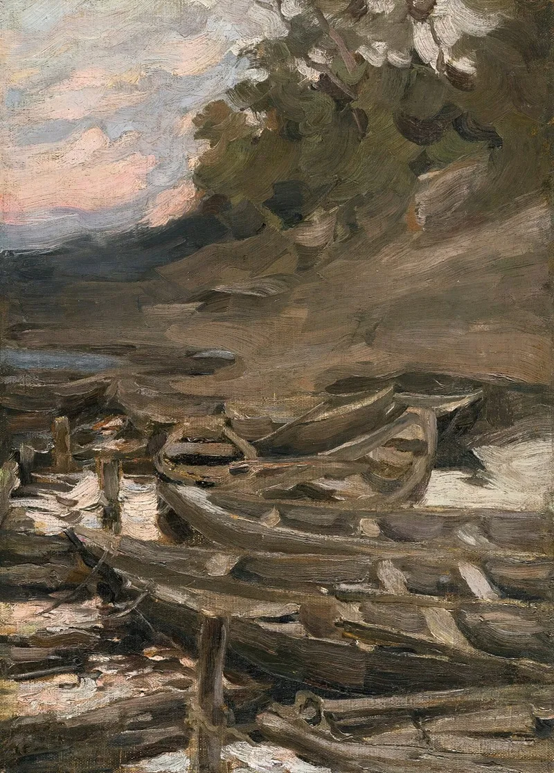 The Boats Wall Art by Abram Efimovich Arkhipov - High-Resolution Digital Print