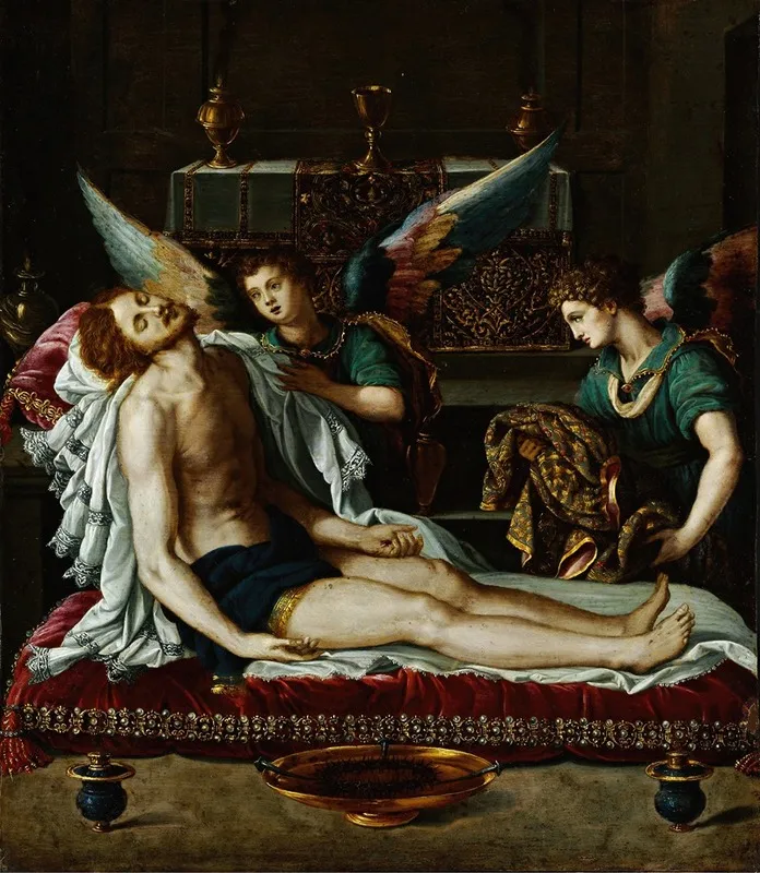 The Body Of Christ Anointed By Two Angels