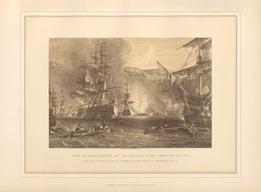 The Bombardment Of Algiers By Lord Exmouth In 1816 George Chambers Wall Art by Thomas Archer - High-Resolution Digital Print