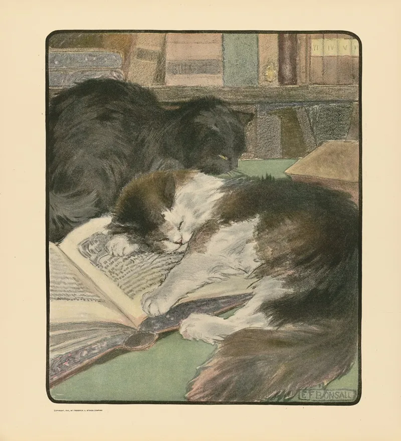 The Book Of The Cat Pl 4 Wall Art by Elizabeth Fearne Bonsall - High-Resolution Digital Print