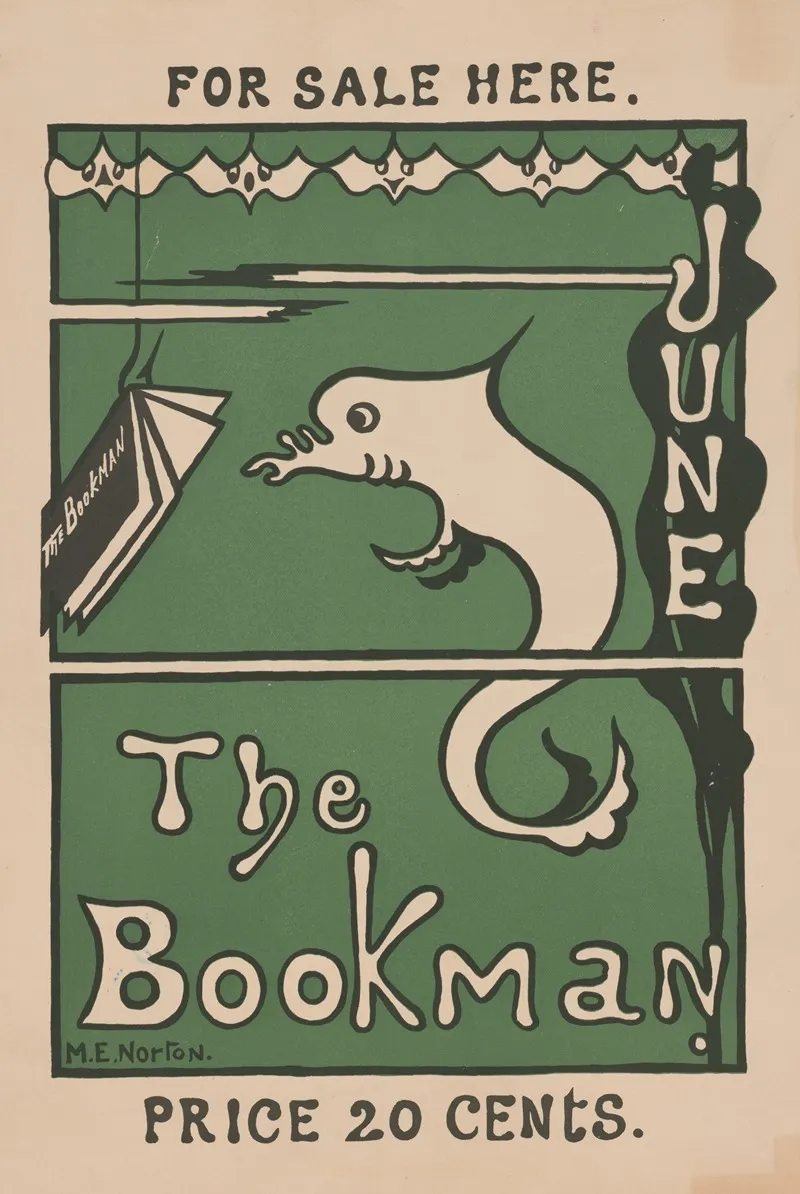The Bookman June For Sale Here Price 20 Cents Wall Art by M.E. Norton - High-Resolution Digital Print