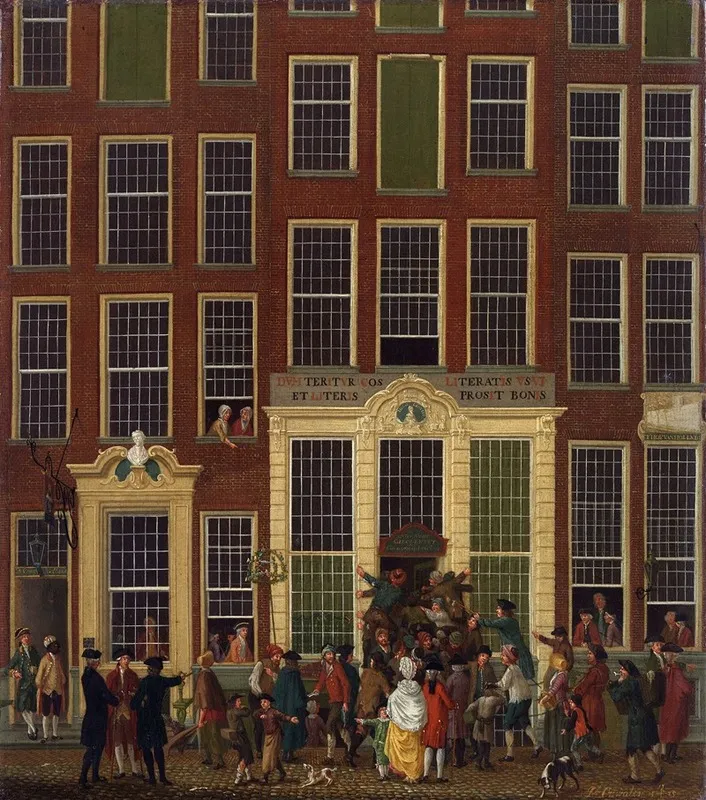The Bookshop And Lottery Agency Of Jan De Groot In The Kalverstraat In Amsterdam Wall Art by Isaac Ouwater - High-Resolution Digital Print