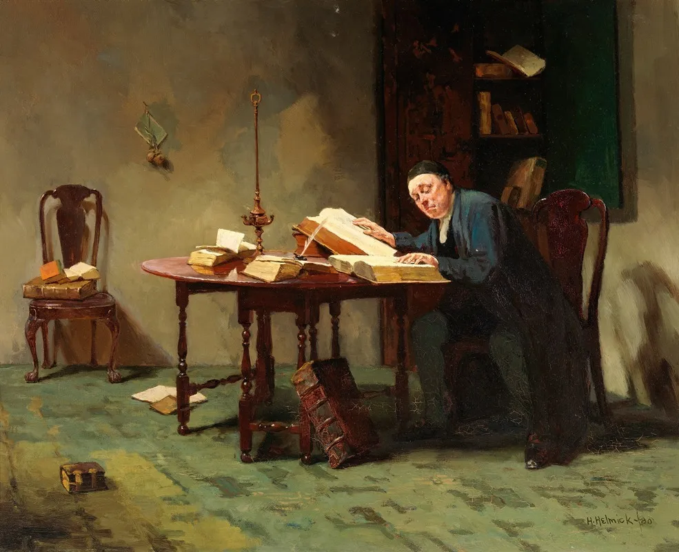 The Bookworm 2 Wall Art by Howard Helmick - High-Resolution Digital Print