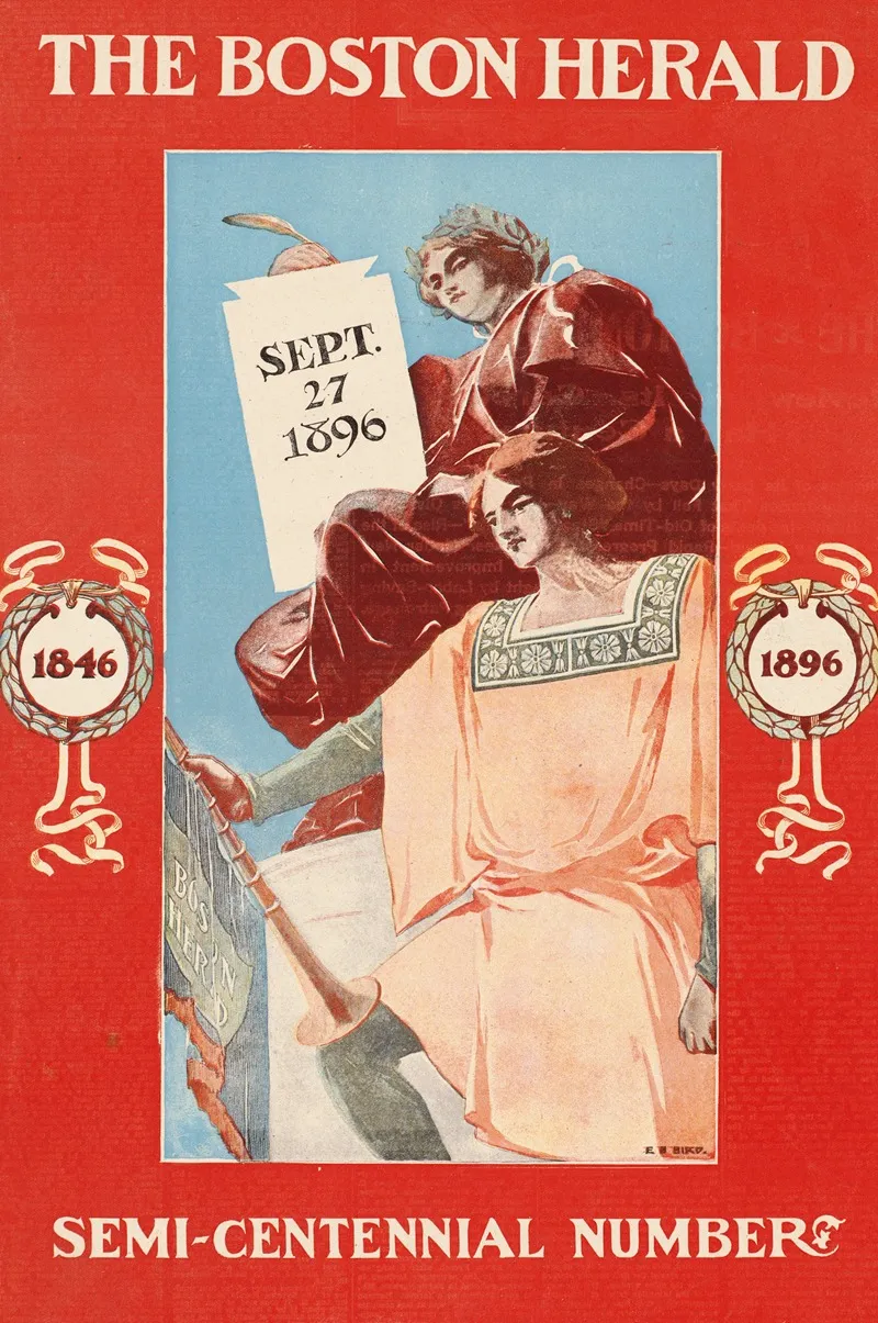 The Boston Herald Semi Centennial Number 1846 1896 Wall Art by Elisha Brown Bird - High-Resolution Digital Print