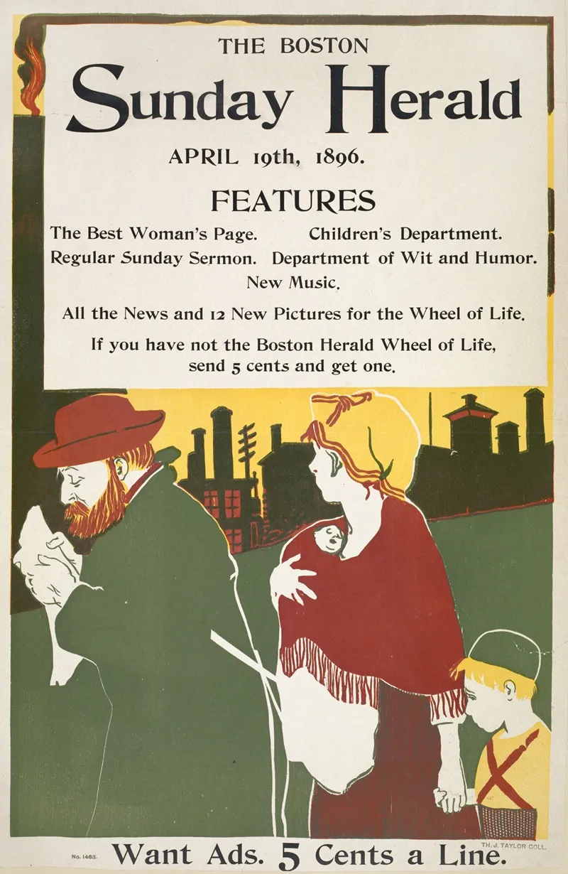 The Boston Sunday Herald April 19th 1896 Wall Art by Anonymous - High-Resolution Digital Print