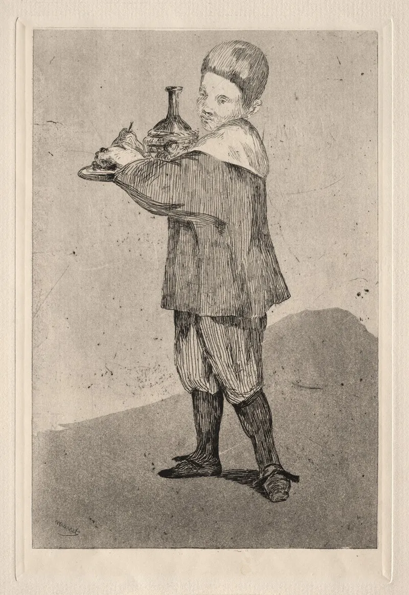 The Boy Carrying A Tray
