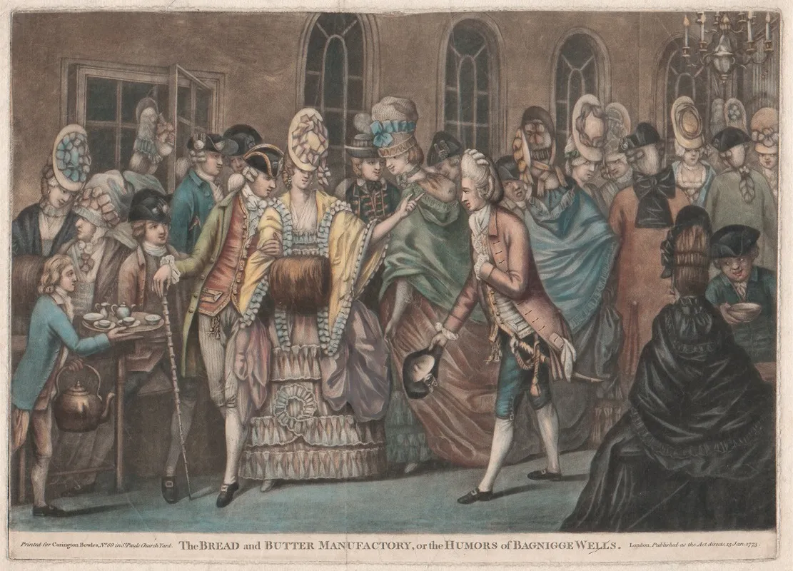 The Bread And Butter Manufactory Or The Humours Of Bagnigge Wells Wall Art by John Sanders - High-Resolution Digital Print