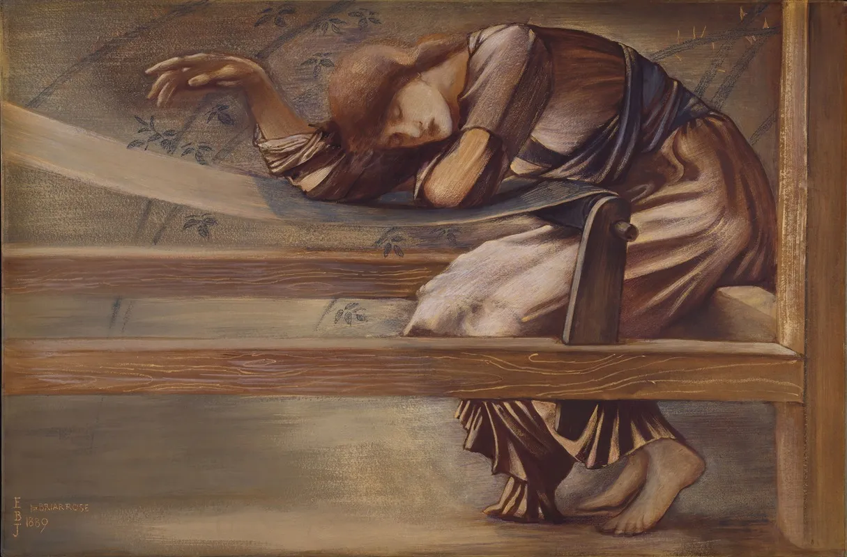 The Briar Rose Series Study For The Garden Court 2 Wall Art by Sir Edward Coley Burne-Jones - High-Resolution Digital Print