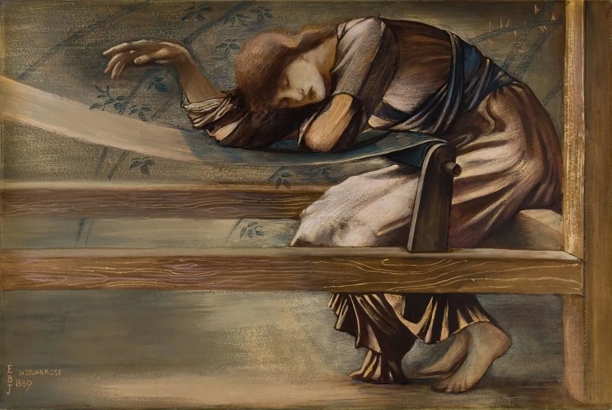 The Briar Rose Series Study For The Garden Court V Wall Art by Sir Edward Coley Burne-Jones - High-Resolution Digital Print