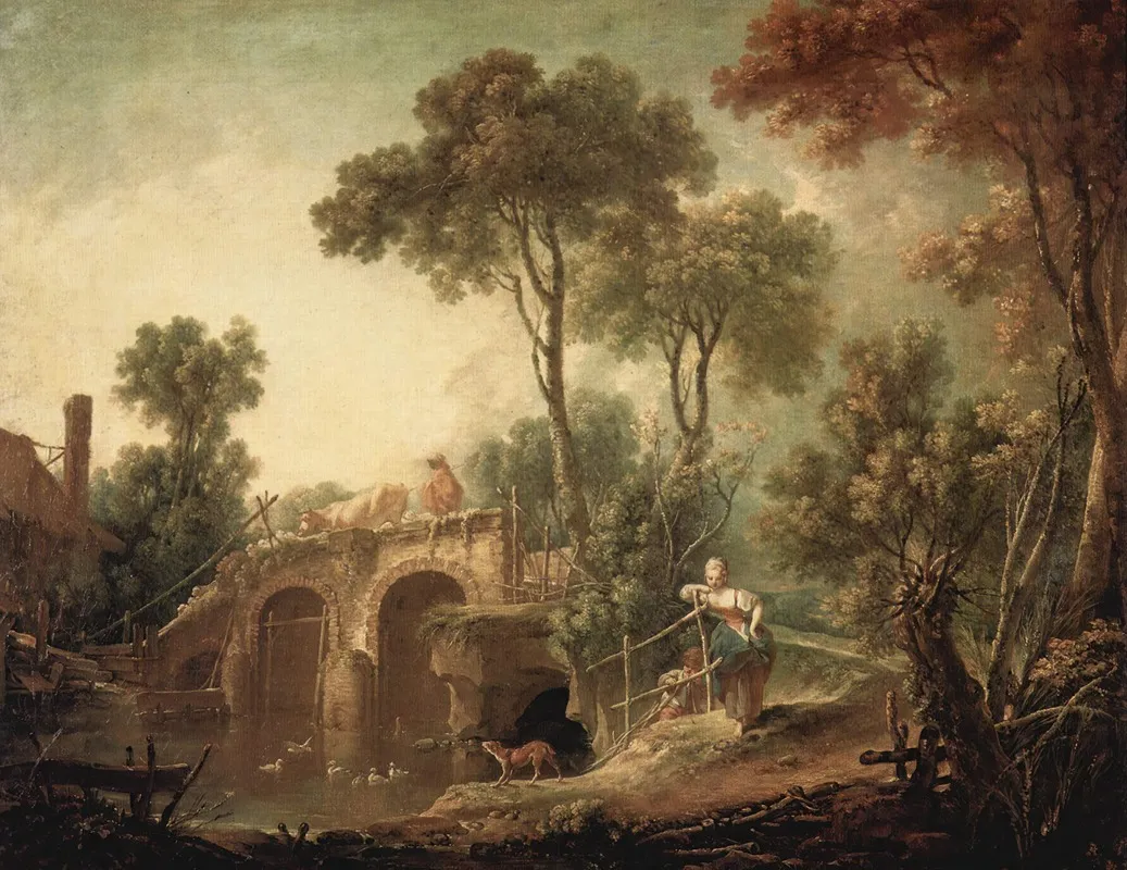 The Bridge 2 Wall Art by François Boucher - High-Resolution Digital Print
