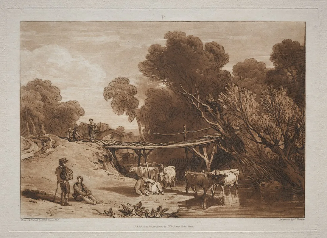 The Bridge And Cows Wall Art by Joseph Mallord William Turner - High-Resolution Digital Print