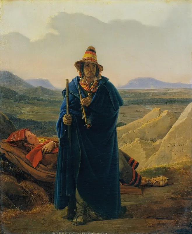 The Brigand On The Watch Wall Art by Louis Léopold Robert - High-Resolution Digital Print