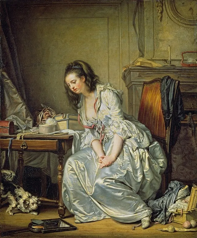 The Broken Mirror Wall Art by Jean-Baptiste Greuze - High-Resolution Digital Print