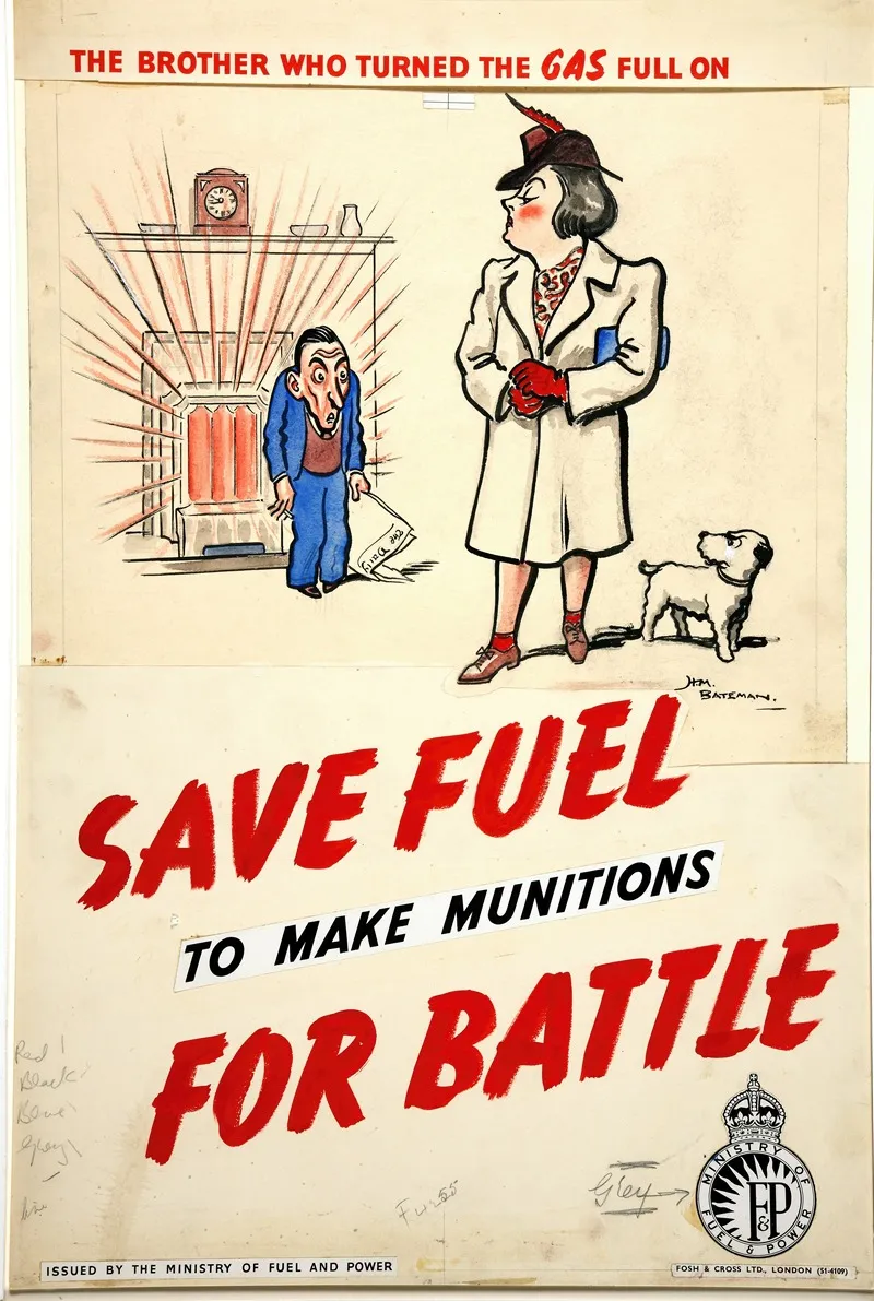 The Brother Who Turned The Gas Full On Save Fuel To Make Munitions For Battle Wall Art by Henry Mayo Bateman - High-Resolution Digital Print