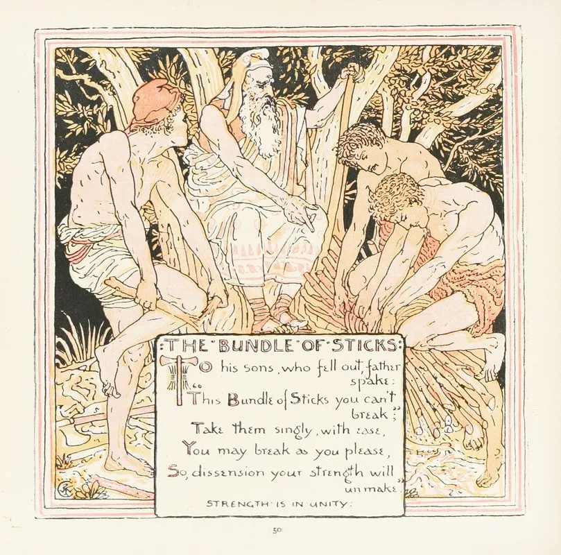 The Bundle Of Sticks Wall Art by Walter Crane - High-Resolution Digital Print