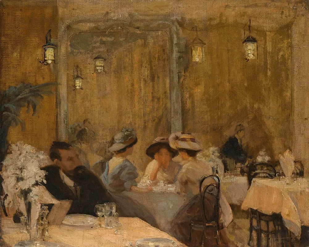 The Cafe Royal1907 Wall Art by Hilda Fearon - High-Resolution Digital Print