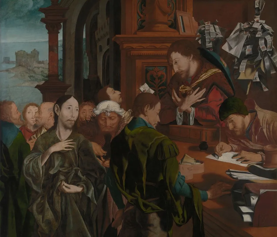 The Calling Of Matthew Wall Art by Marinus van Reymerswaele - High-Resolution Digital Print