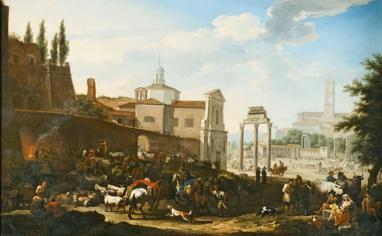 The Campo Vaccino Rome 2 Wall Art by Jacob de Heusch - High-Resolution Digital Print