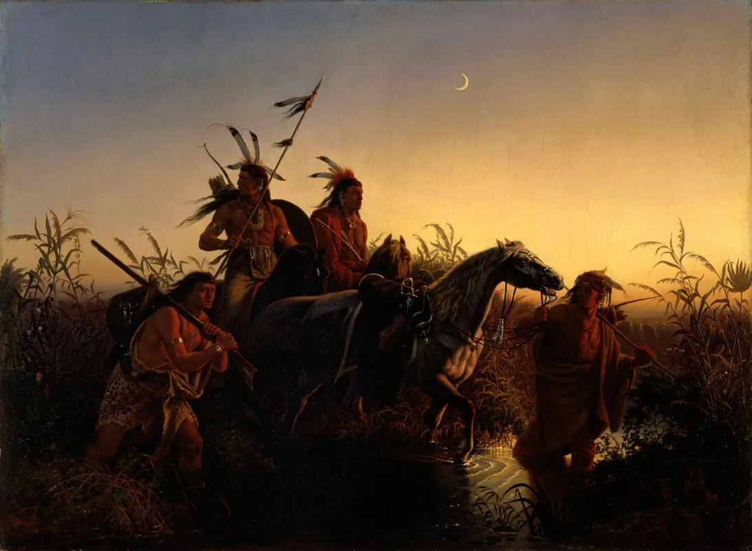 The Captive Charger Wall Art by Charles Ferdinand Wimar - High-Resolution Digital Print