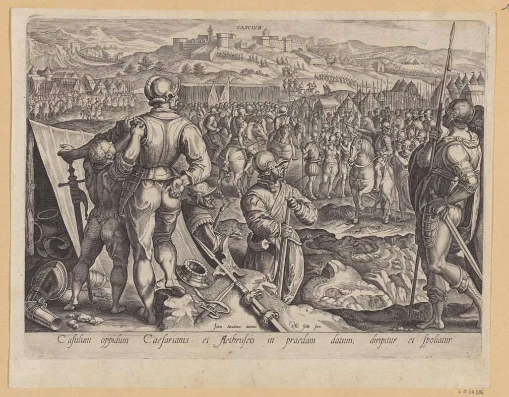 The Capture Of Casulum Wall Art by Stradanus - High-Resolution Digital Print
