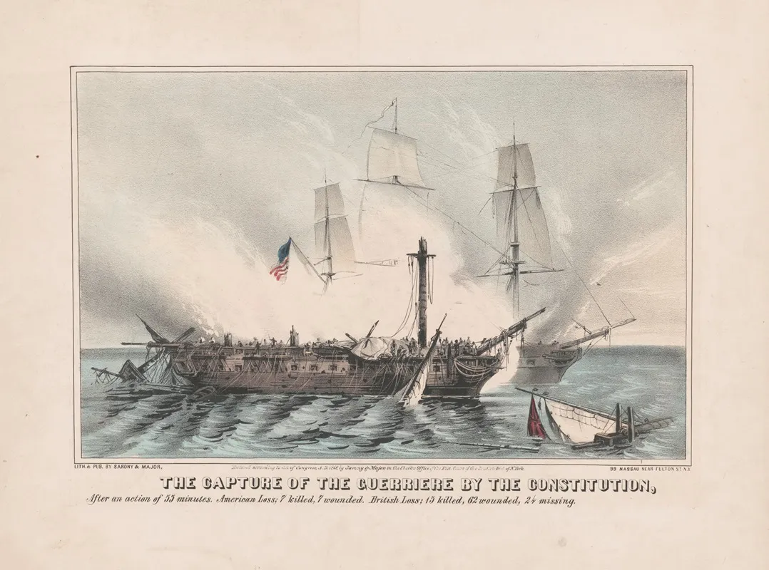 The Capture Of The Guerriere By The Constitution Wall Art by Sarony, Major & Knapp Lith. - High-Resolution Digital Print