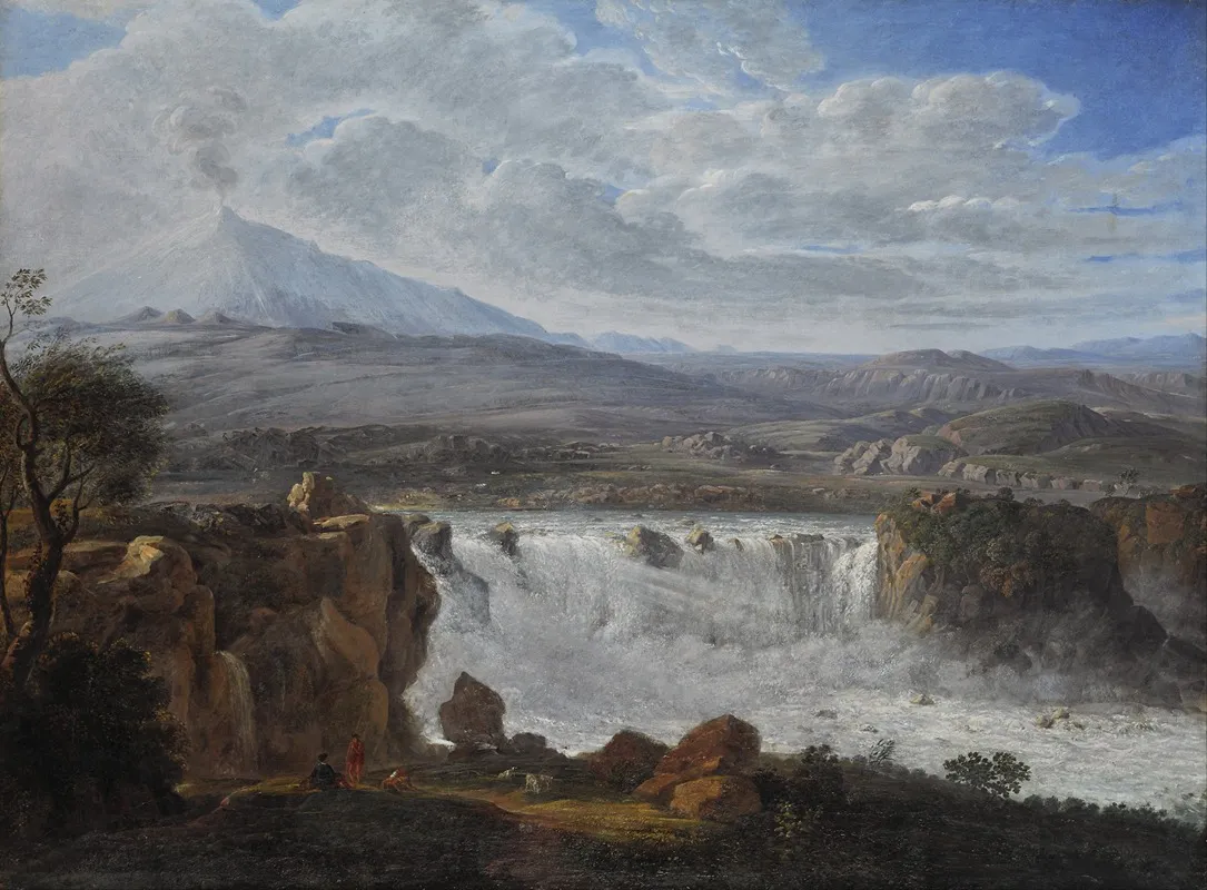 The Caracci Waterfall Near Aderno At The Foot Of Mt Etna Wall Art by Karl Gothard Grass - High-Resolution Digital Print