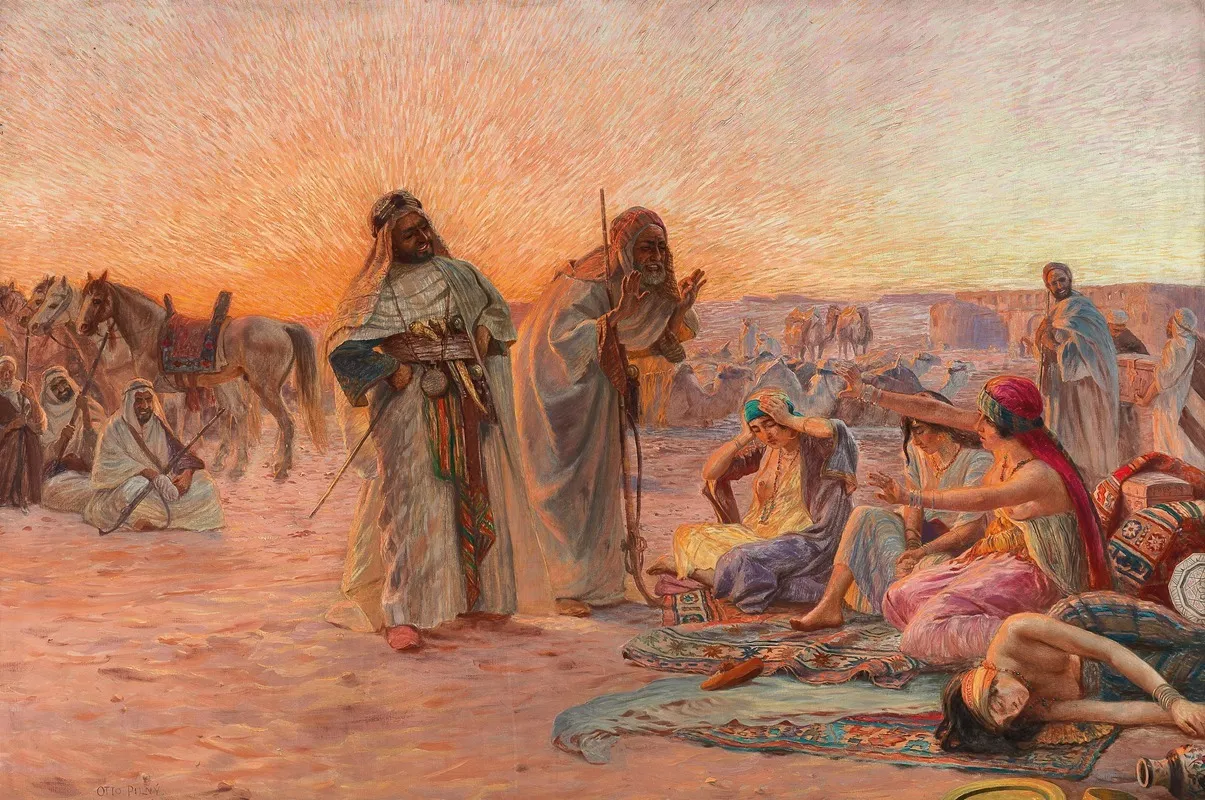 The Caravan Resting Wall Art by Otto Pilny - High-Resolution Digital Print
