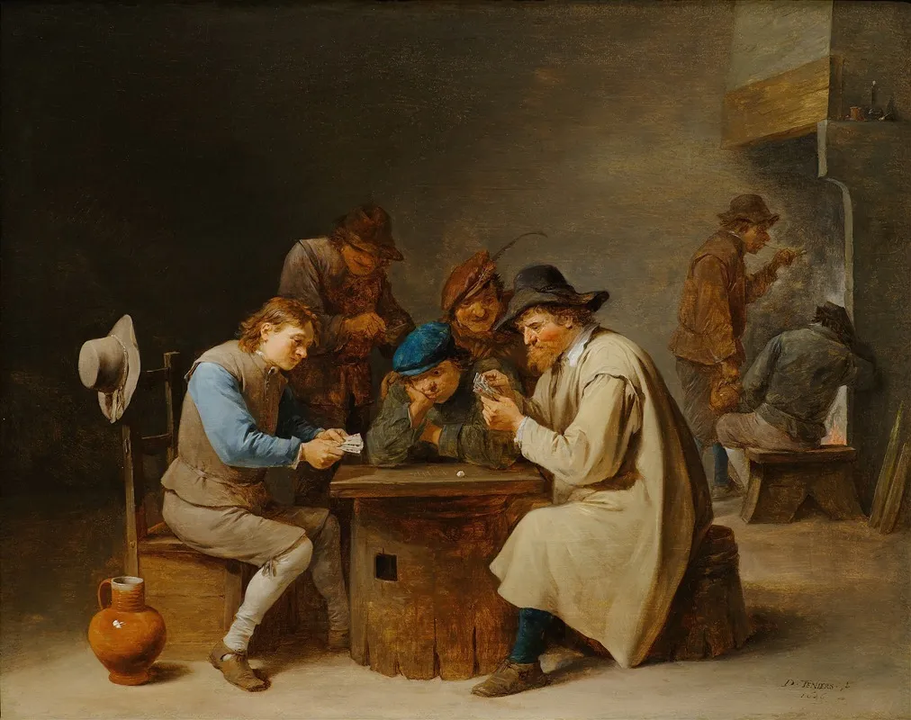 The Card Players Wall Art by David Teniers The Younger - High-Resolution Digital Print