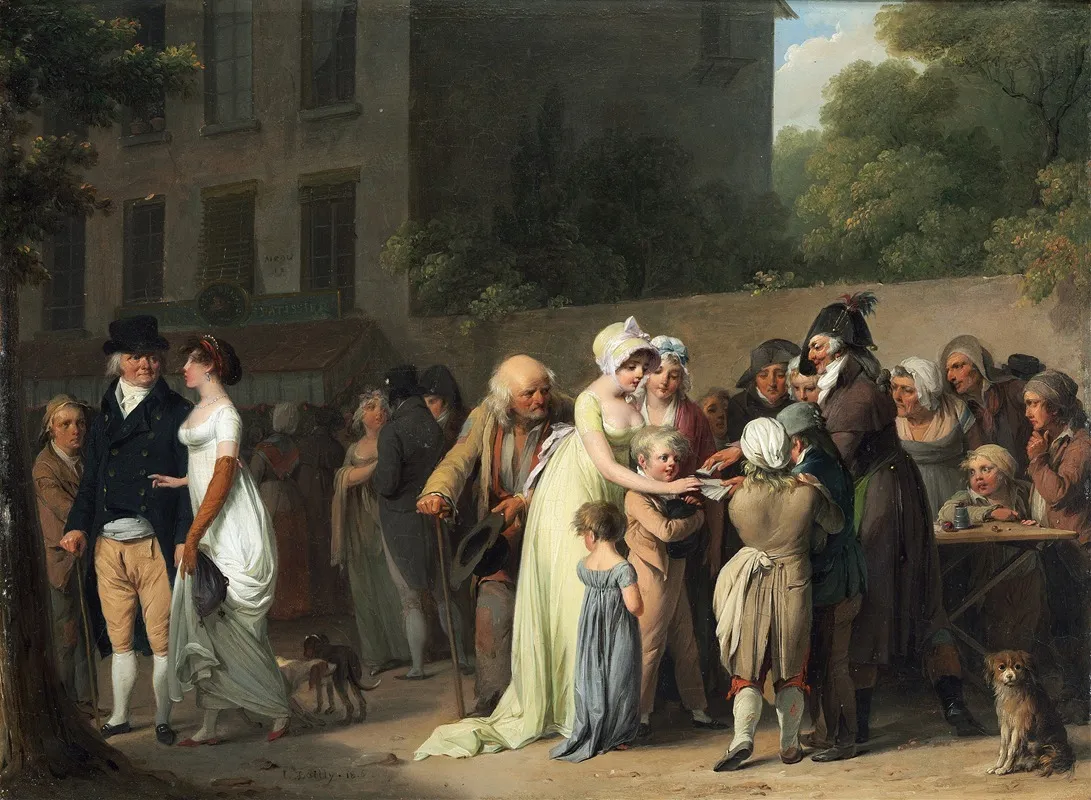 The Card Sharp On The Boulevard Wall Art by Louis-Léopold Boilly - Canvas Print