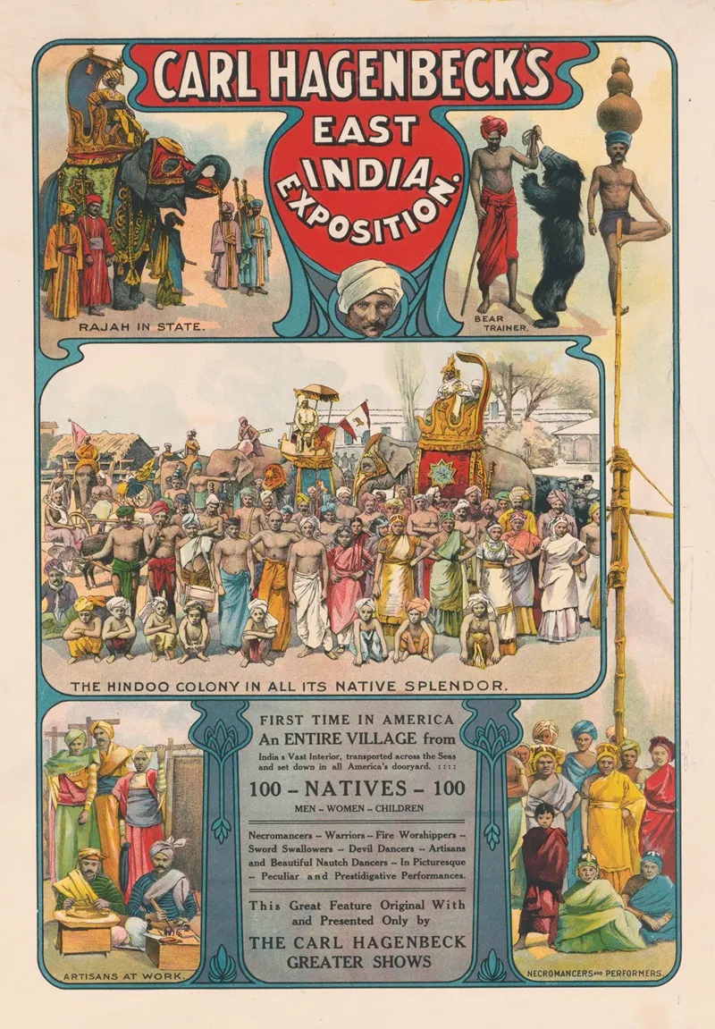The Carl Hagenbeck Greater Shows Triple Circus East India Exposition Wild Beast Exposition Wall Art by Courier Litho. Co. - High-Resolution Digital Print