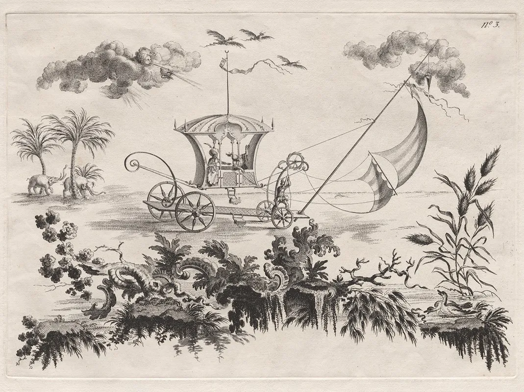 The Carriages Used On The Moon And Which Move By Sails Wall Art by Filippo Morghen - High-Resolution Digital Print