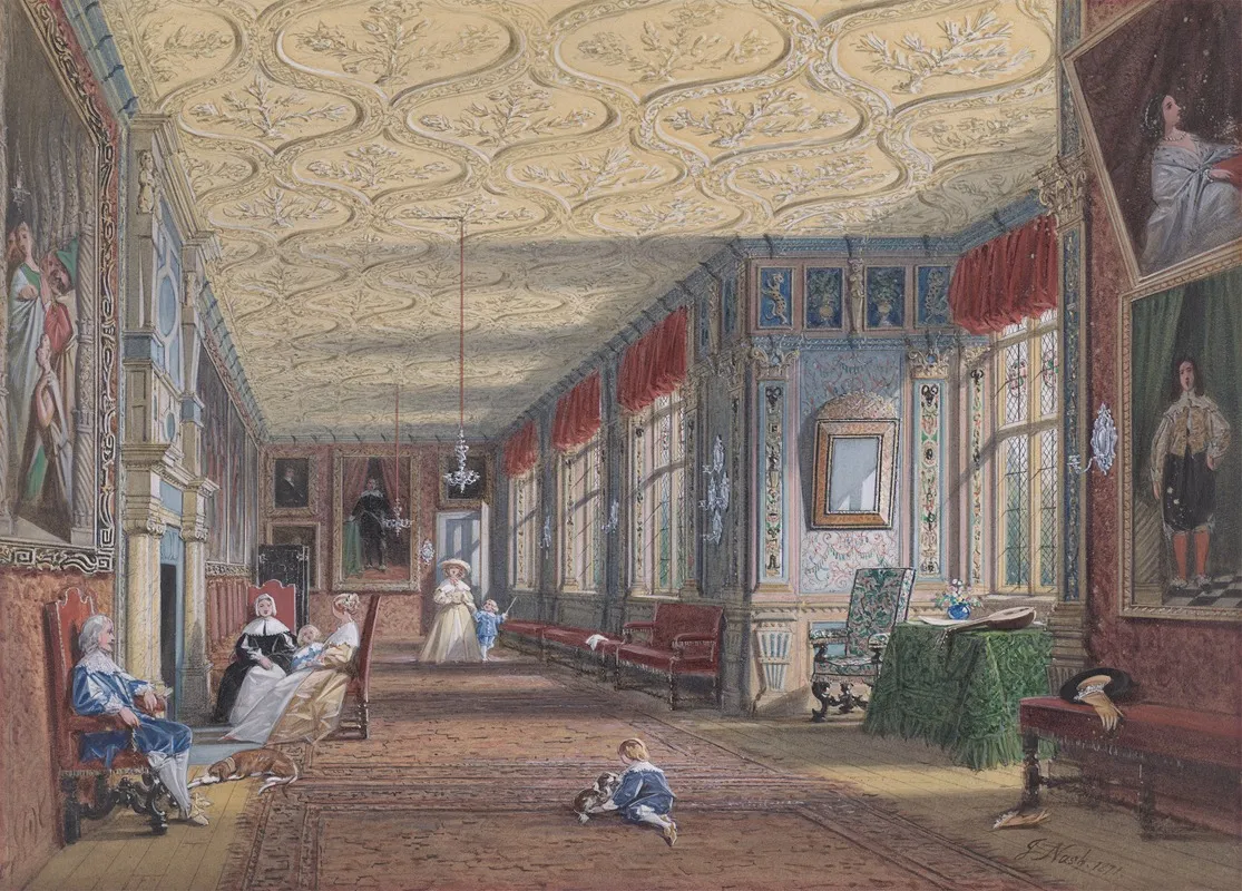 The Cartoon Gallery Knole Kent Wall Art by Joseph Nash - High-Resolution Digital Print