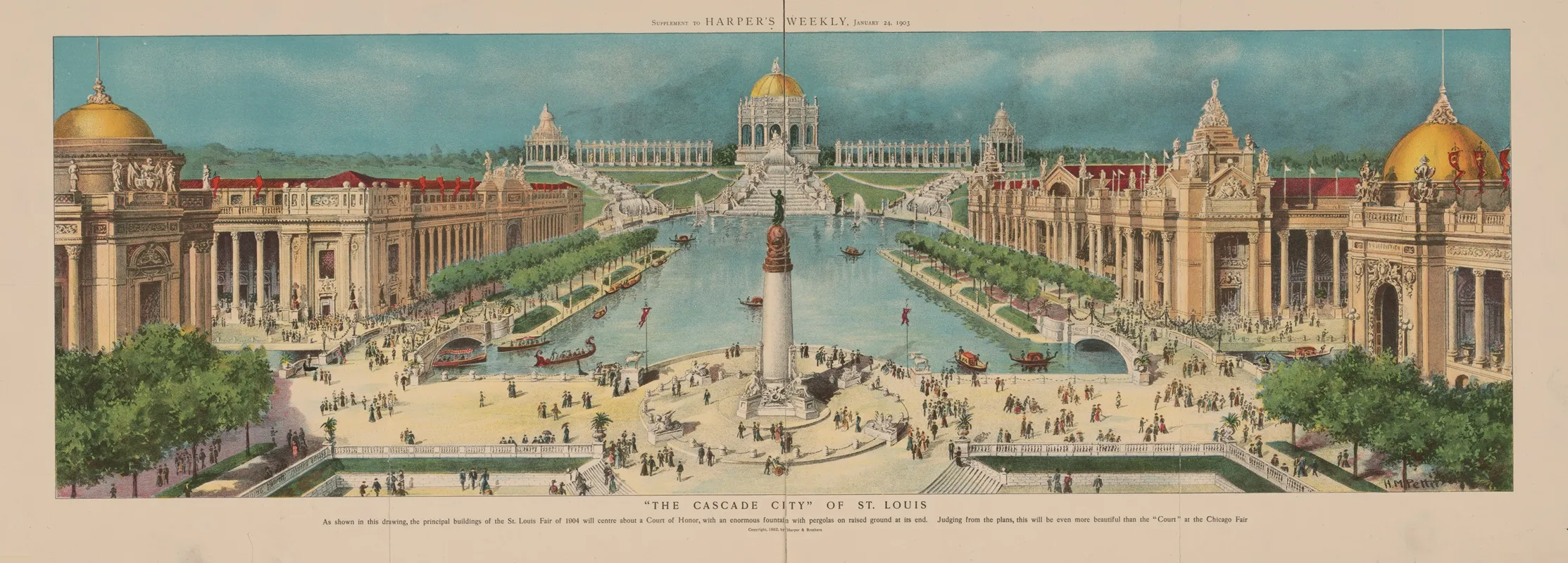The Cascade City Of St Louis Wall Art by H. M. Pettit - High-Resolution Digital Print