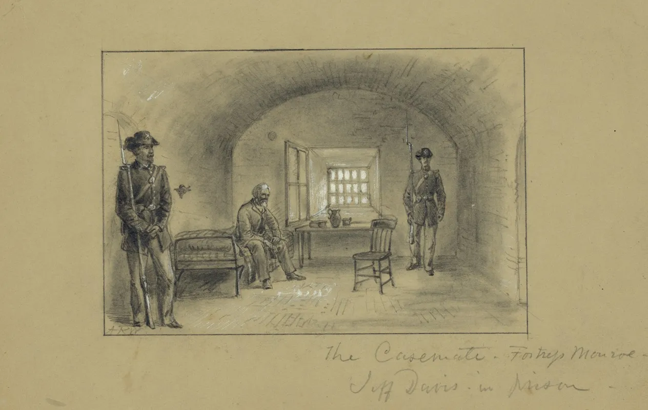 The Casemate Fortress Monroe Jeff Davis In Prison