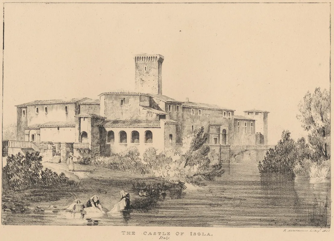 The Castle Of Isola Italy Wall Art by Rudolf Ackermann - High-Resolution Digital Print
