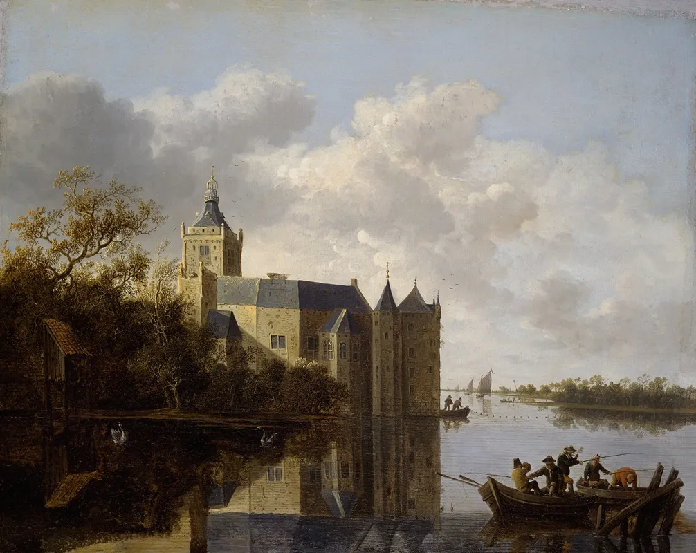 The Castle Of Montfoort Near Utrecht Wall Art by Anthonie Jansz. van der Croos - High-Resolution Digital Print