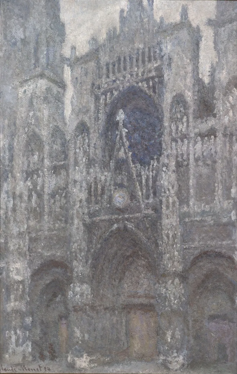 The Cathedral In Rouen The Portal Grey Weather