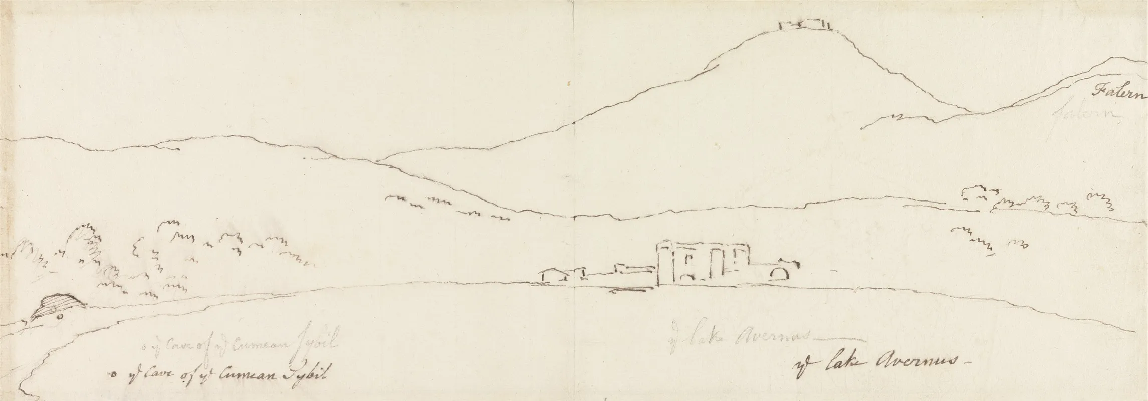 The Cave Of The Cumean Sybil On The Shore Of The Lake Avernus