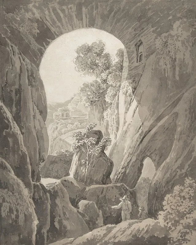 The Caves Of Acradina Near Syracuse In Sicily Wall Art by Jacob Wilhelm Mechau - High-Resolution Digital Print
