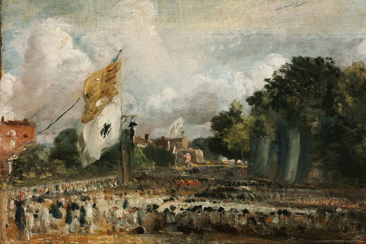 The Celebration In East Bergholt Of The Peace Of 1814 Concluded In Paris Between France And The Allied Powers Wall Art by John Constable - High-Resolution Digital Print