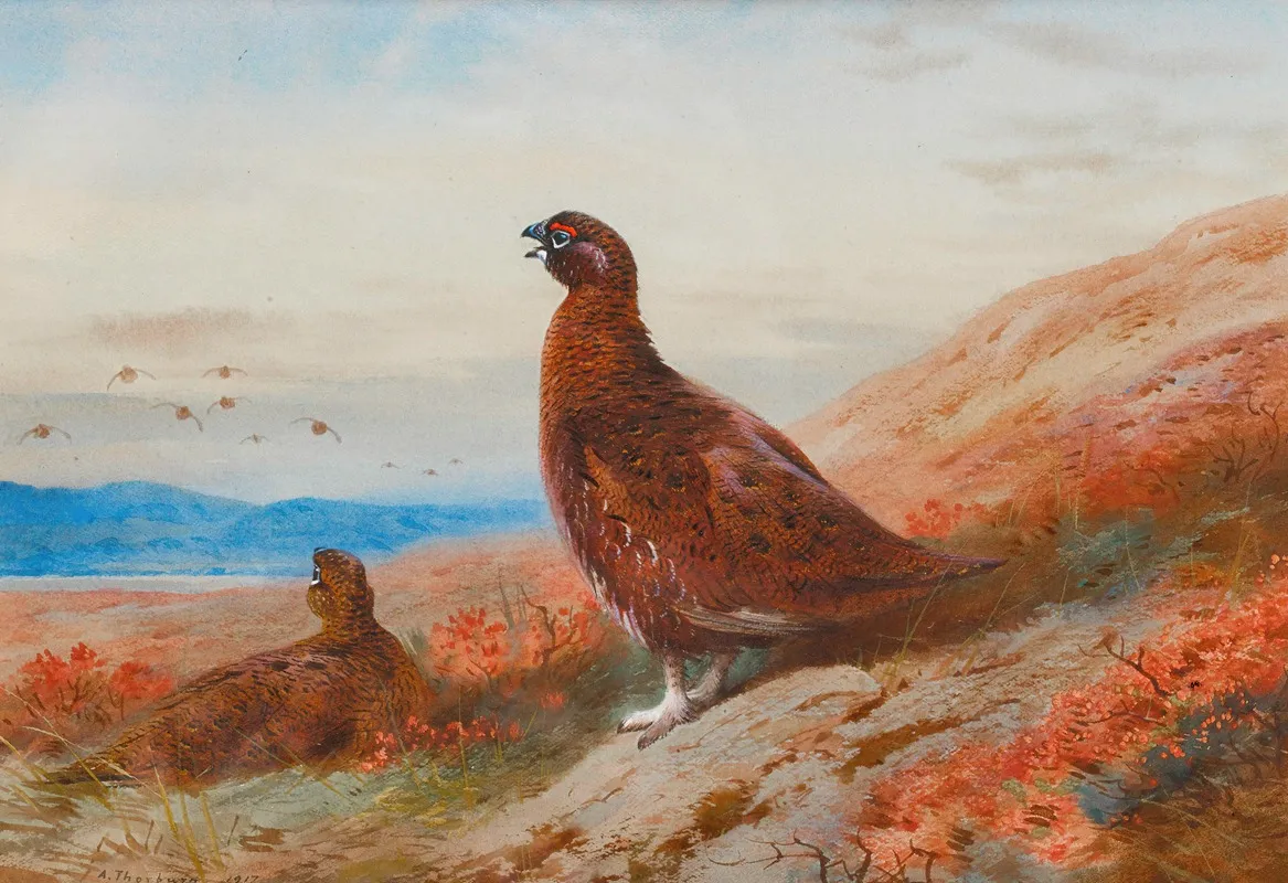 The Challenge Wall Art by Archibald Thorburn - High-Resolution Digital Print