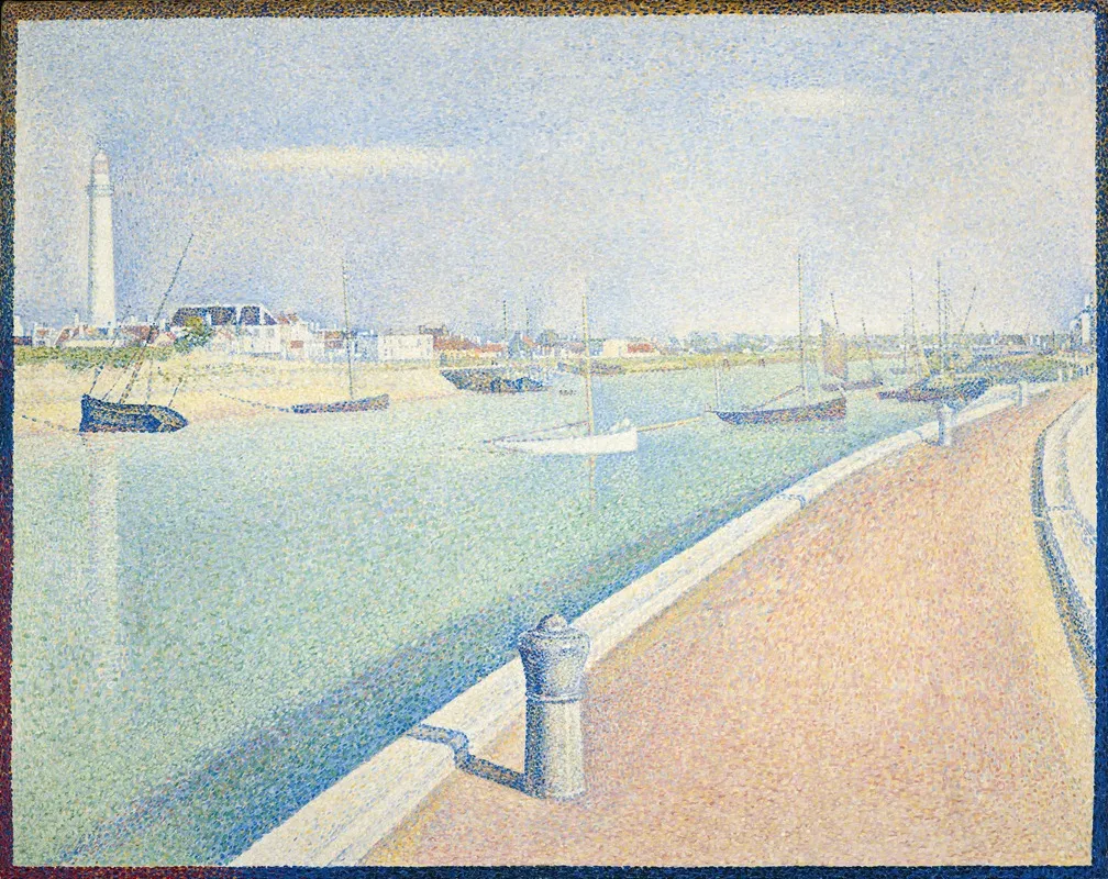 The Channel Of Gravelines Petit Fort Philippe Wall Art by Georges Seurat - High-Resolution Digital Print